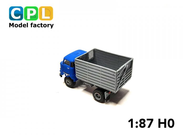 Preview: IFA W50LA ND mit Schwerhäckselaufbau SHA16 Oschatz Var. l blau grau